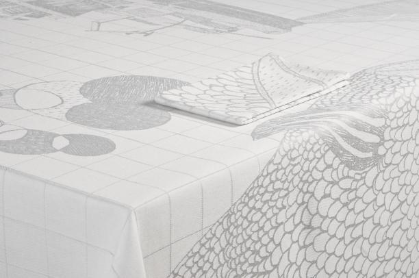 Scholten & Baijings, detail tafelgoed ‘Life of a Tuna Fish’, 2008, collectie TextielMuseum Tilburg. Foto: Joep Vogels i.o.v. TextielMuseum.