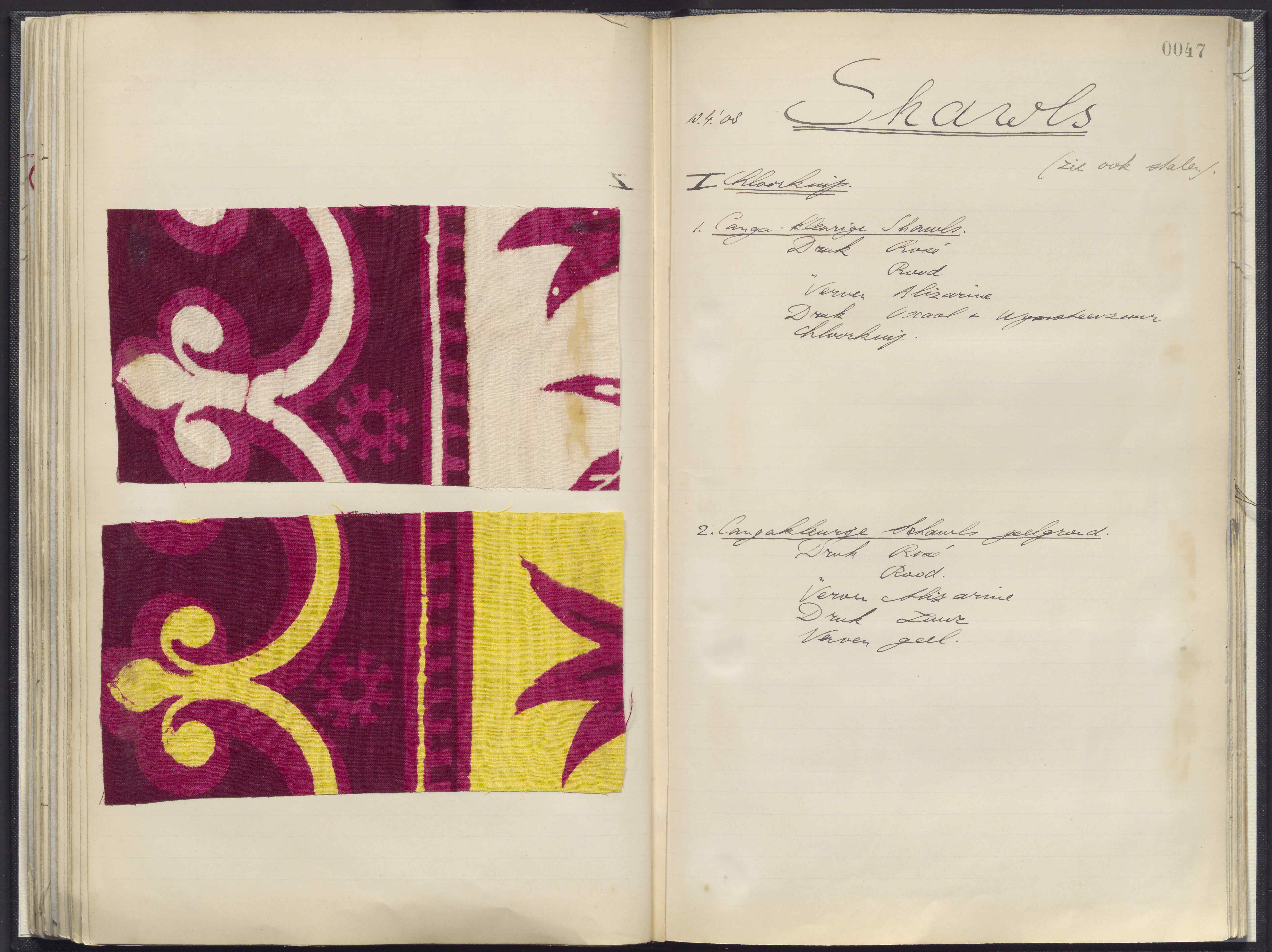 Pagina met Kanga, hier geschreven met een C, Canga, in boek BTMM0579. Collectie Textielmuseum Tilburg