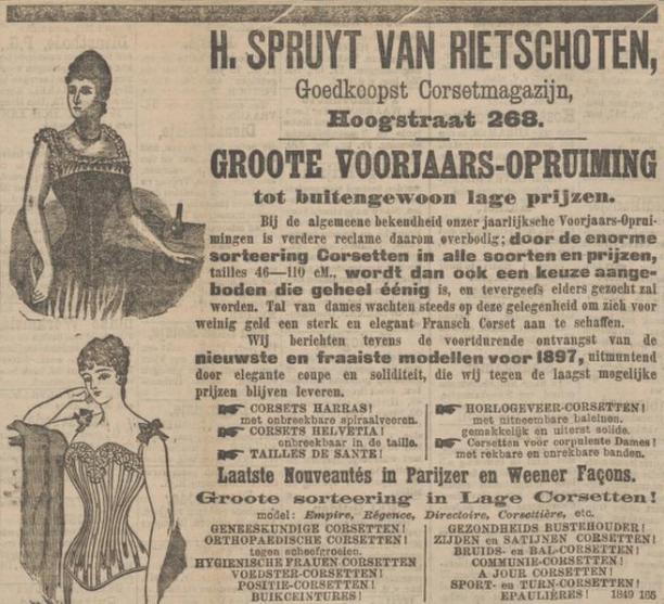 Afb. 2: Advertentie van H. Spruyt van Riethoven, Rotterdamsch nieuwsblad, 1897, via Delpher