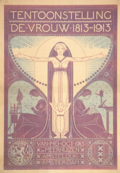 Afb. 1. Affiche De Vrouw 1813-1913, ontwerp Wilhelmina Drupsteen.