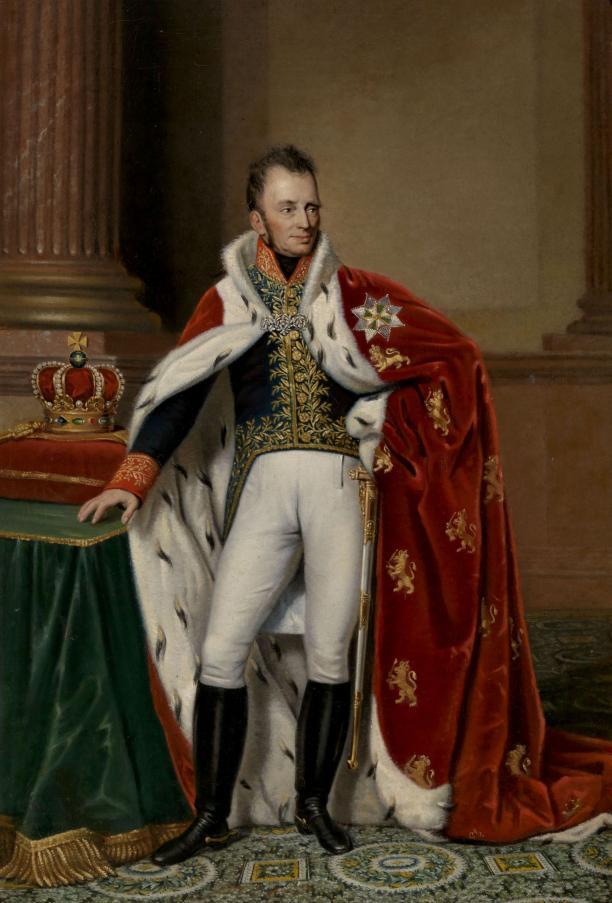 Willem Bartel van der Kooij (1768-1836), Inhuldigingsportret van koning Willem I, circa 1816. Paleis Het Loo, Apeldoorn, bruikleen van het Museum voor Moderne Kunst Arnhem. Foto: Tom Haartsen.