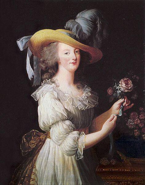 Marie Antoinette in een chemise à la reine of robe en chemise, 1783.