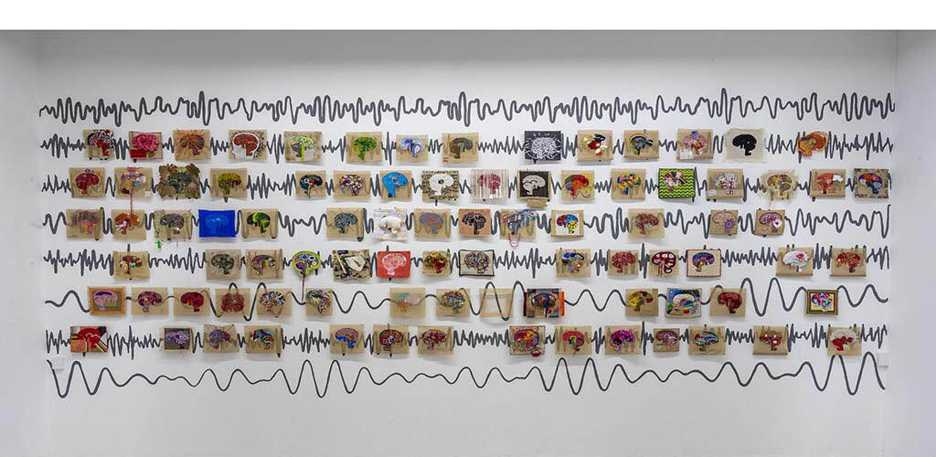 Amsterdam Brain Show, installatie, 2018. Stitch Your Brain door Monika Auch. Foto met dank aan Monika Auch, A. Staartjes©