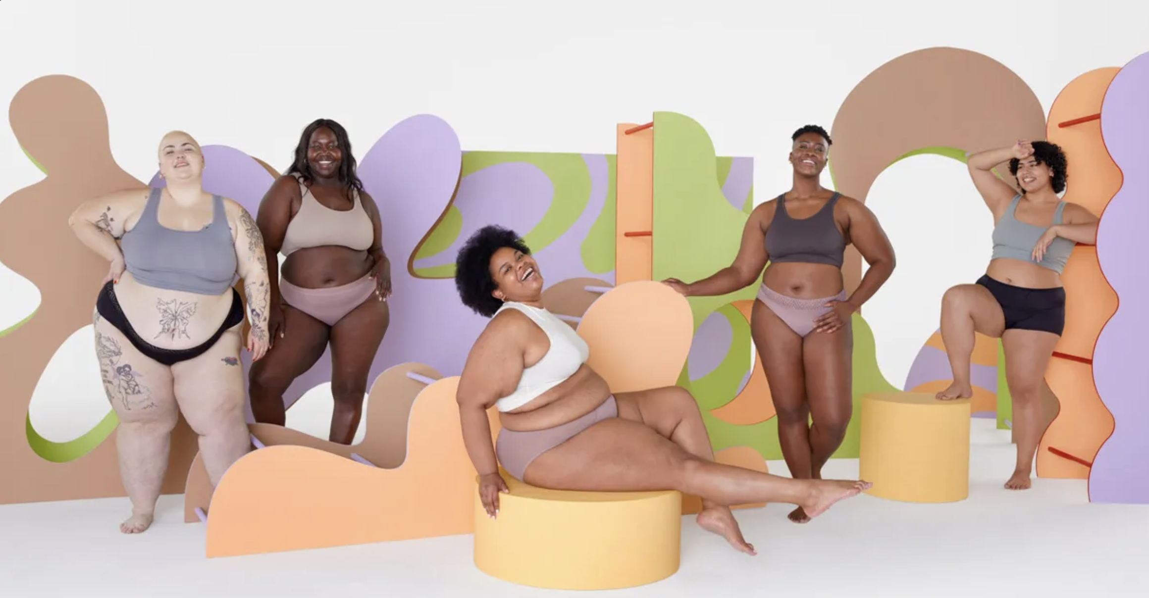 Campagne ‘True Fit, True You’ voor period underwear van Thinx, 2021. Foto: Thinx.