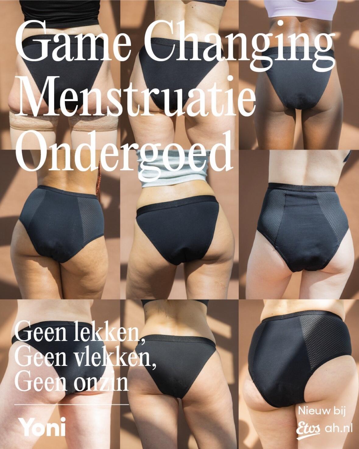 Campagne ‘Gamechanging Menstruatie Ondergoed’ van Yoni, 2023. Foto: Yoni.