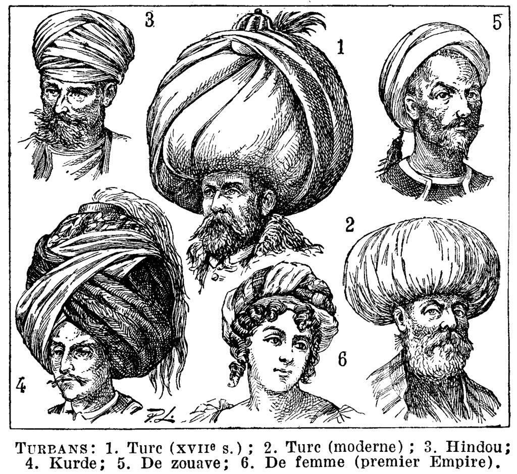 verschillende tulbanden, Larouse encyclopedie