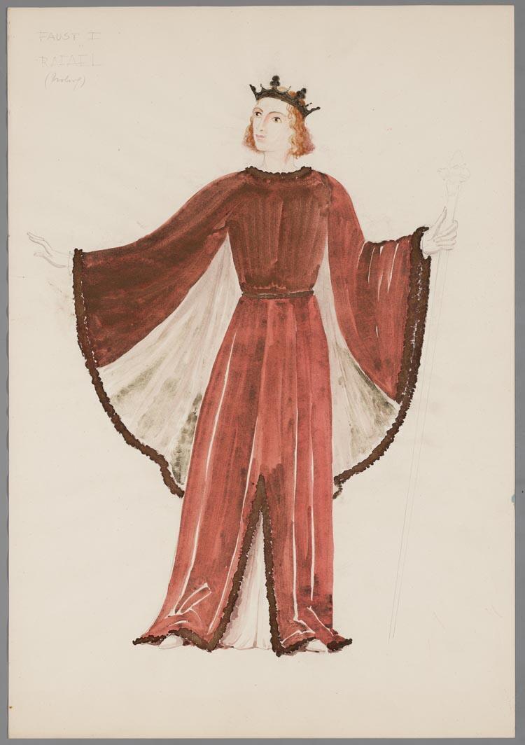 Kostuumontwerp voor Rafaël in Faust (Goethe) door Karel Bruckman
