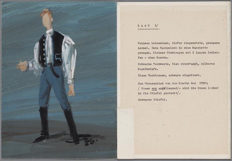 Kostuumontwerp voor Jaroslav Kachel als Laco in Jenufa (Janácek) door Marcel Pokorny