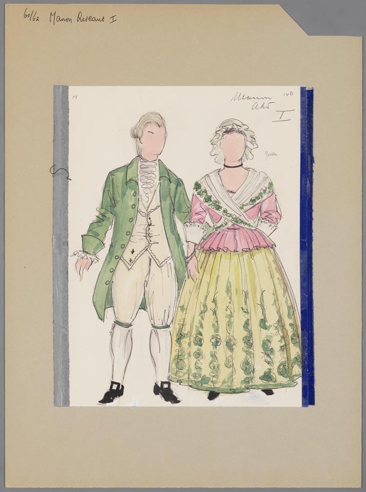 Kostuumontwerp voor Manon Lescaut (Giacomo Puccini) door Karel Bruckman