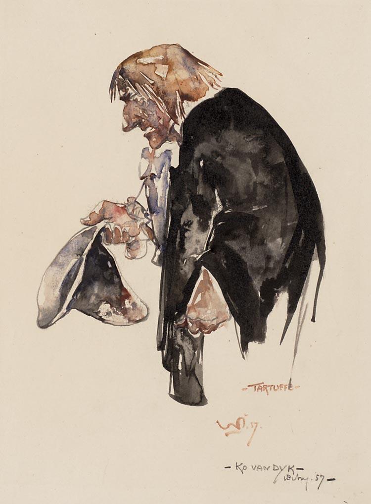 Portret van Ko van Dijk als Tartuffe in Tartuffe