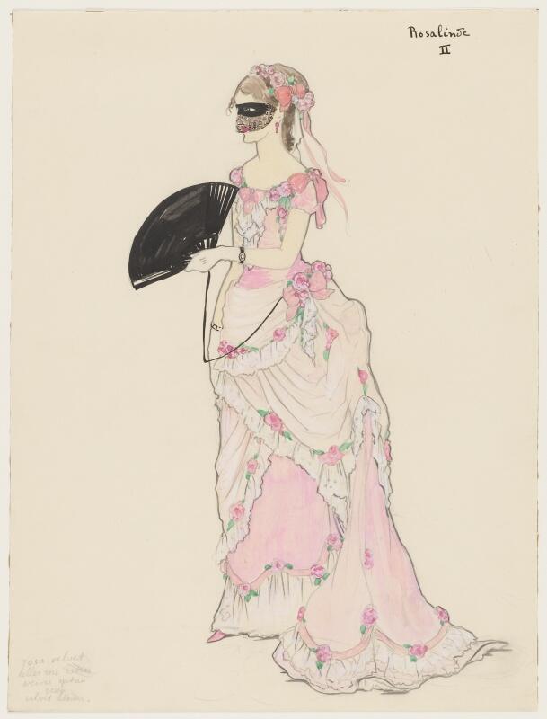 Kostuumontwerp voor Rosalinde in Die Fledermaus