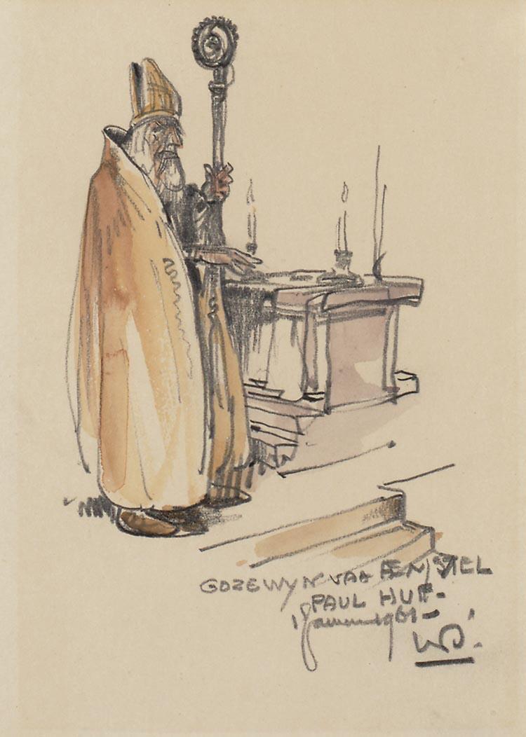 Kostuumontwerp voor Paul Huf als Gozewijn van Aemstel in Gijsbrecht van Aemstel