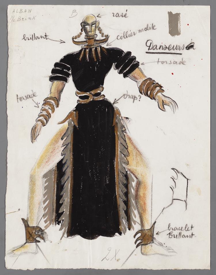 Kostuumontwerp voor een danser in Samson et Dalila (Camille Saint-Saëns) door Abdelkader Farrah
