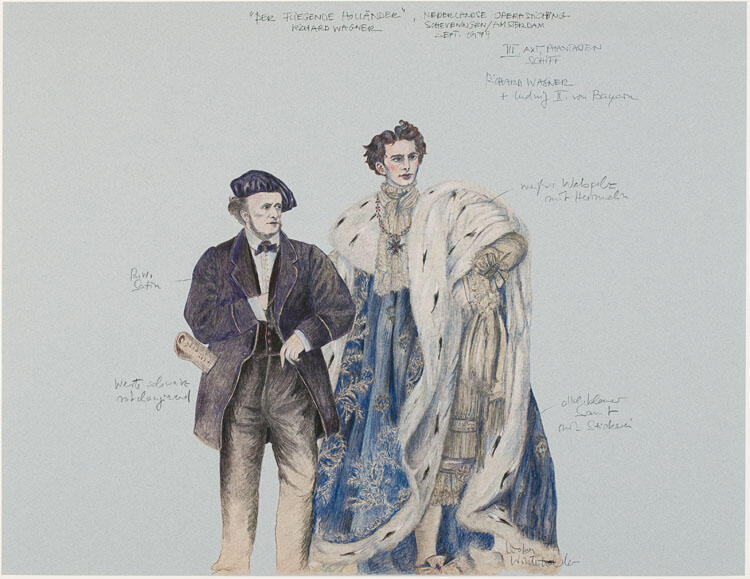 Kostuumontwerpen voor Richard Wagner en Ludwig II von Bayern uit Der Fliegende Holländer