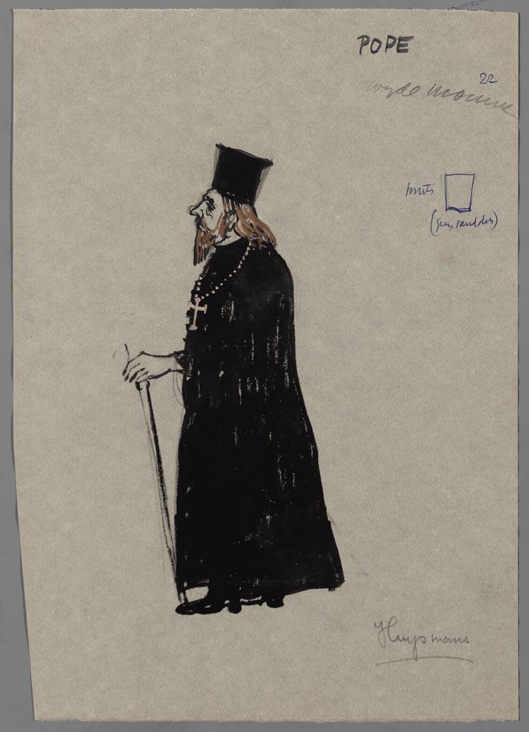 Kostuumontwerp voor de Pope uit Raskolnikoff (Heinrich Sutermeister)