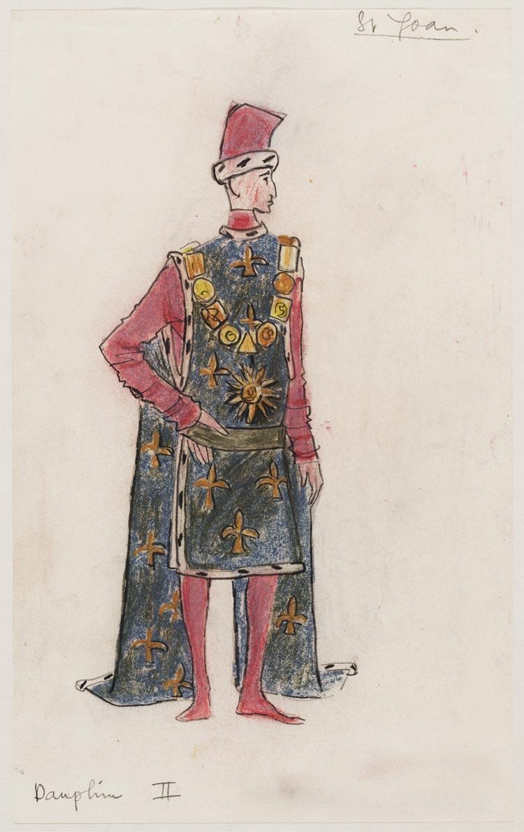 Kostuumontwerp voor Dauphin uit St. Joan (George Bernard Shaw)