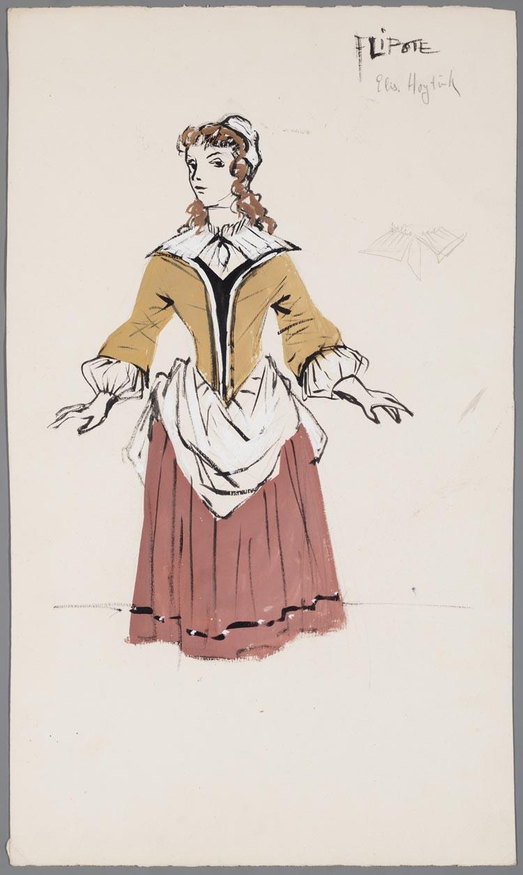 Kostuumontwerp voor Flipote uit Tartuffe (Molière)