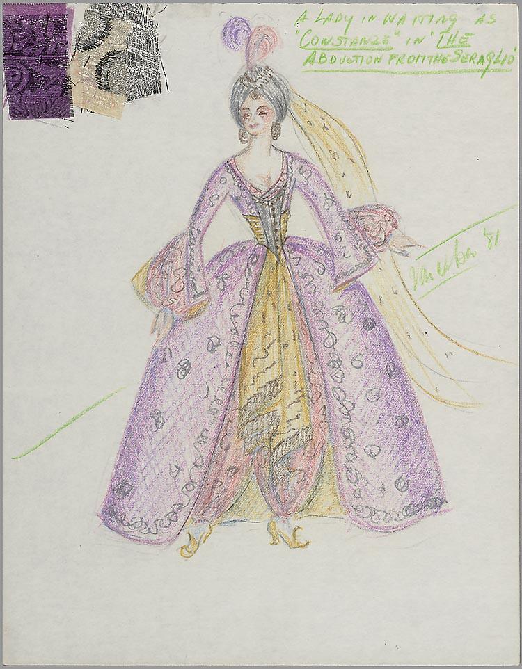 Kostuumontwerp voor Constanze in The Abduction from the Seraglio