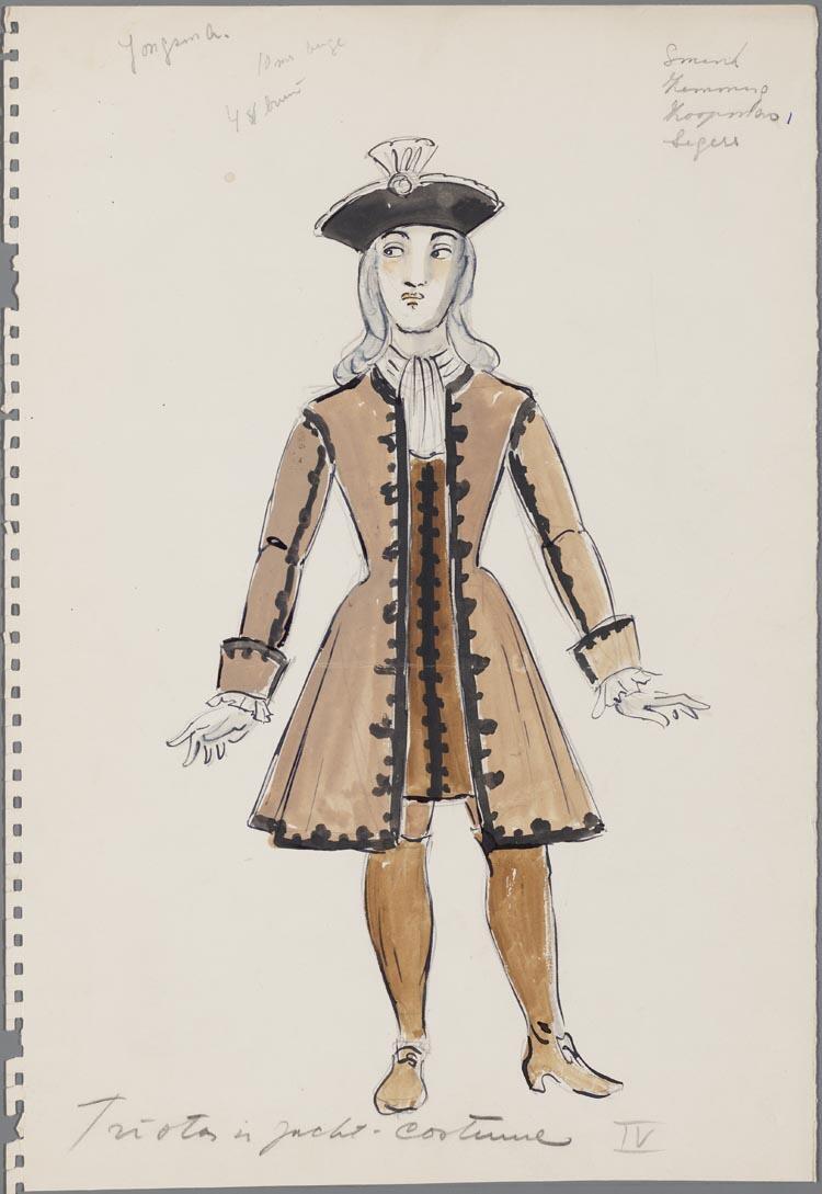 Kostuumontwerp voor Tristan in Martha (Friedrich van Flotow) door Friso Wiegersma