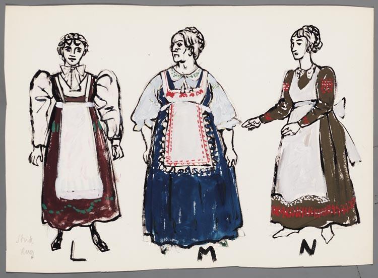 Kostuumontwerpen voor Pique Dame (Pjotr Iljitsj Tsjaikovski) door Hans van Norden