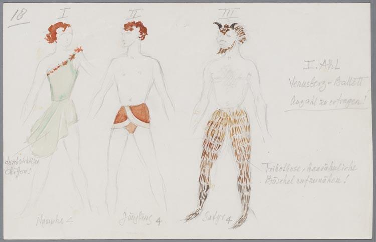 Kostuumontwerp voor het Venusbergballet uit Tannhäuser (Richard Wagner)