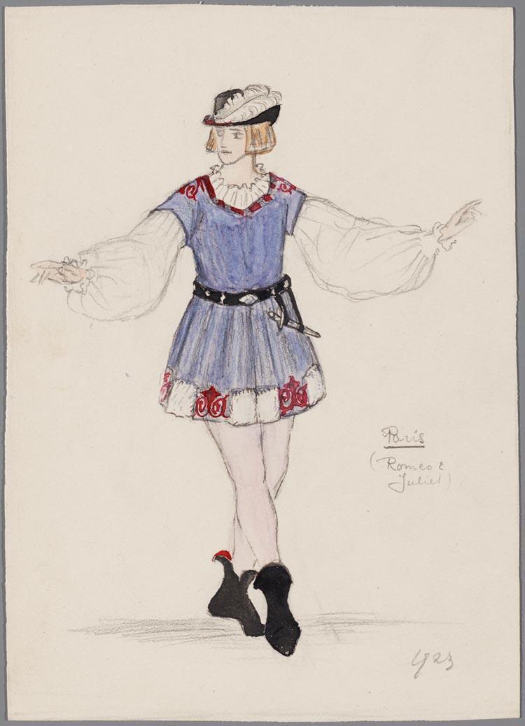 Kostuumontwerp voor Paris in Romeo & Juliet, door F.W.S. van Thienen