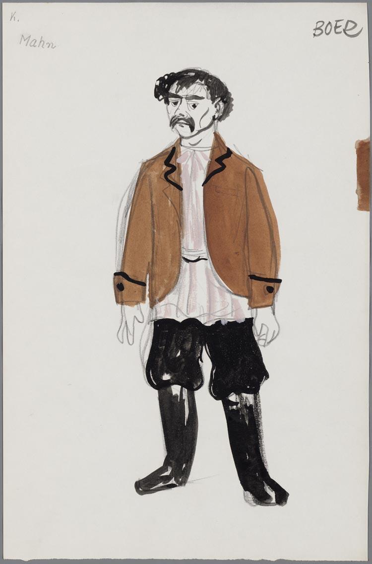 Kostuumontwerp voor een boer in Jenufa (Leos Janácek), door Hans van Norden