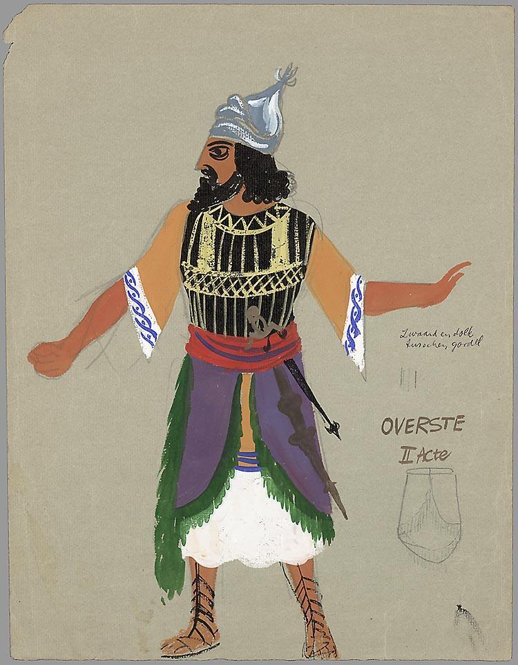 Kostuumontwerp voor de overste in De poort van Ishtar