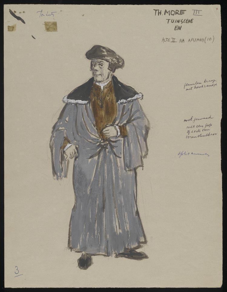 Kostuumontwerp voor Sir Thomas More uit Een man van alle tijden (Robert Bolt)