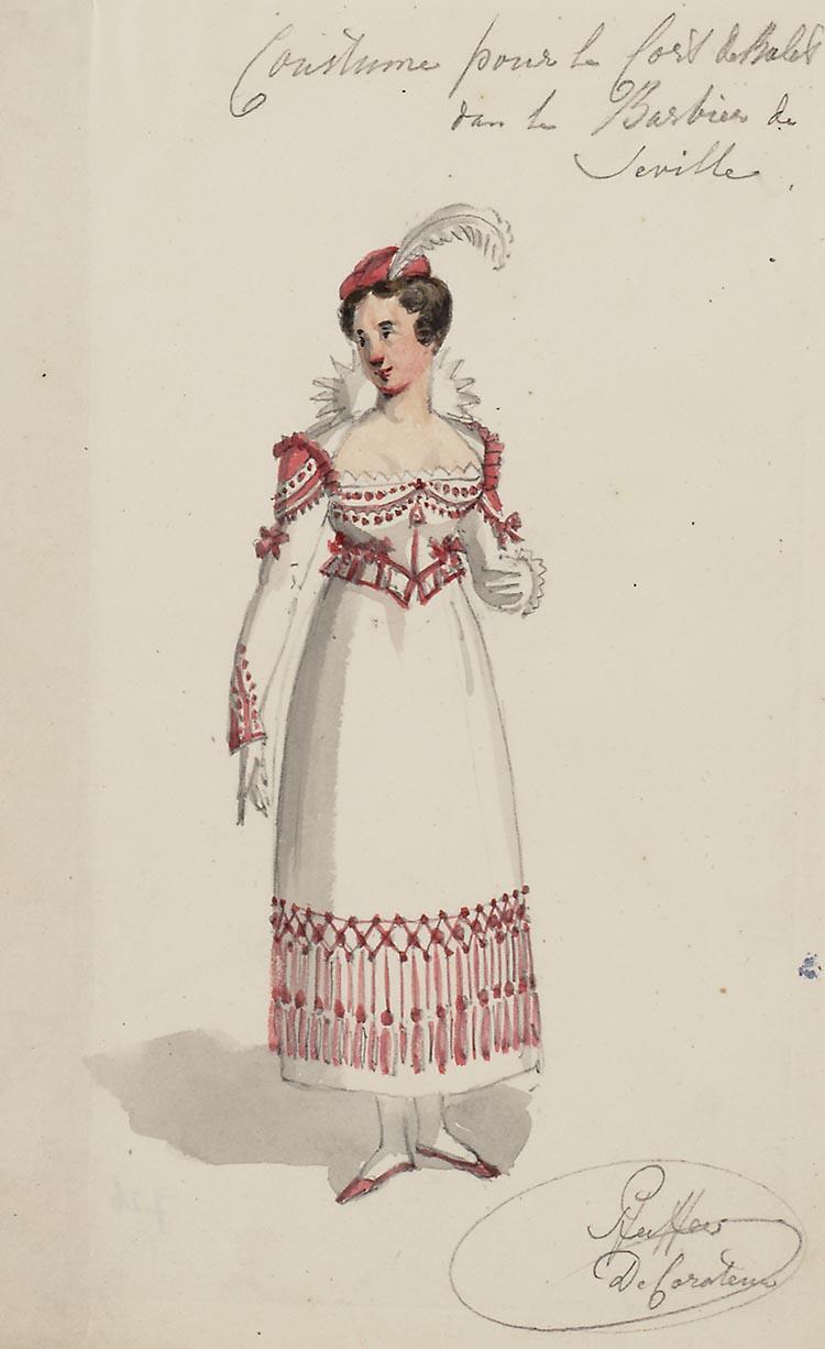 Kostuumontwerp voor het Corps de Ballet in Le Barbier de Seville