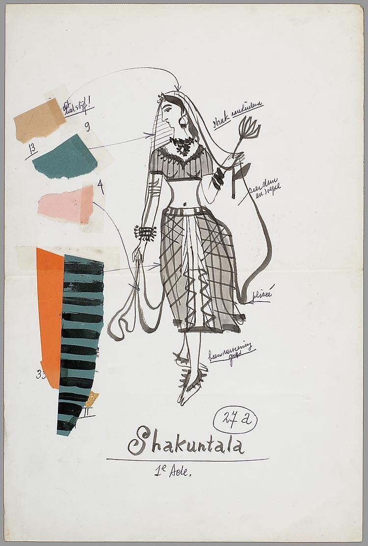 Kostuumontwerp voor Shakuntala in Shakuntala of de nootlottige ring