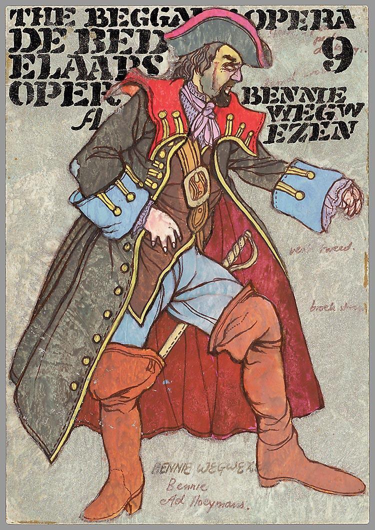 Kostuumontwerp voor Bennie Wegwezen uit The Beggar's Opera