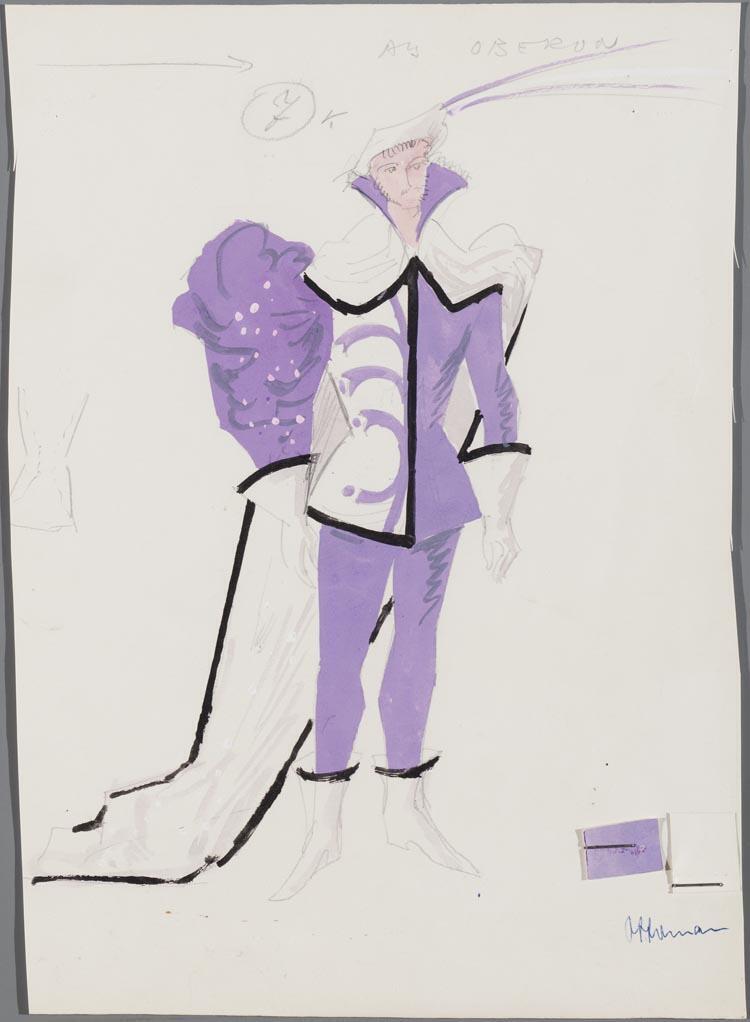 Kostuumontwerp voor Oberon in Die Lustigen Weiber von Windsor (Otto Nicolai) door Ruodi Barth