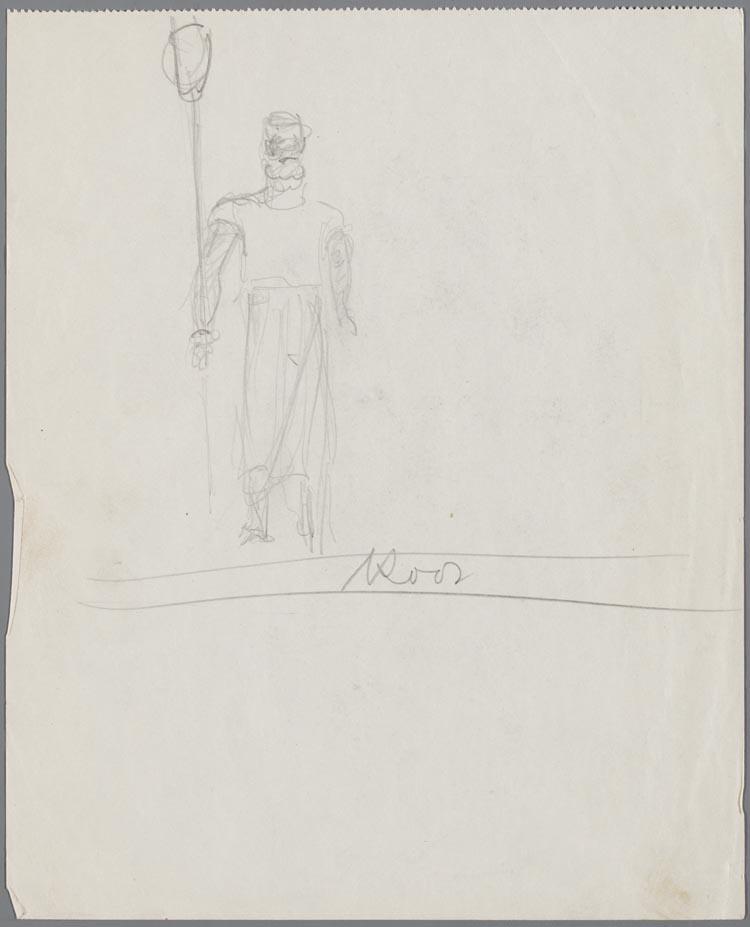 Kostuumontwerp voor een man in les Pêcheurs de perles (De Parelvissers) door Charles Roelofsz