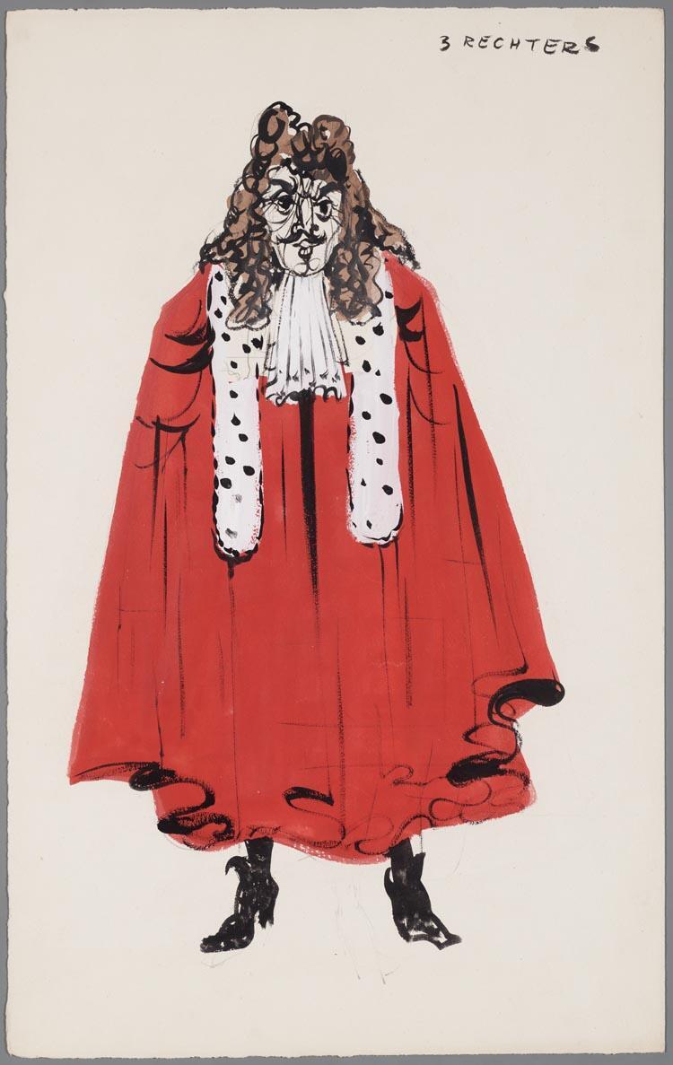 Kostuumontwerp voor een rechter uit Tartuffe (Molière)