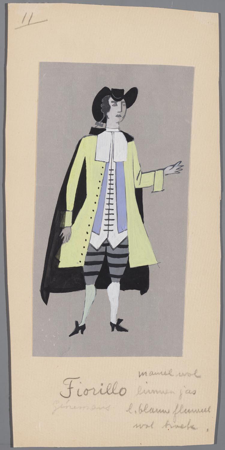 Kostuumontwerp voor Fiorillo uit Il barbiere di Siviglia