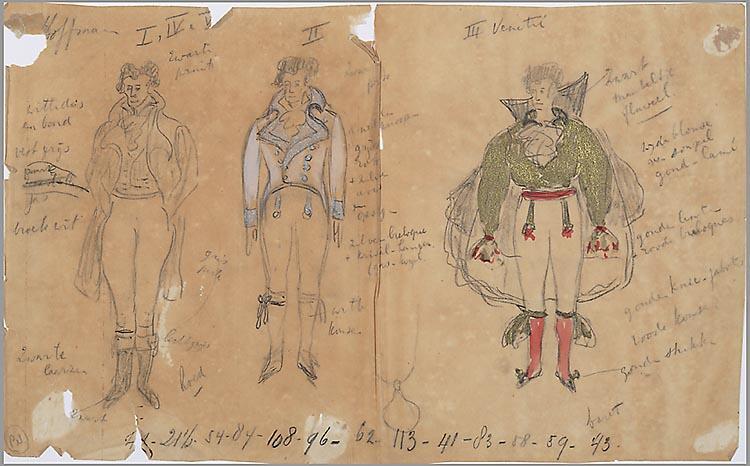 Kostuumontwerp voor Hoffmann in Les contes d'Hoffmann