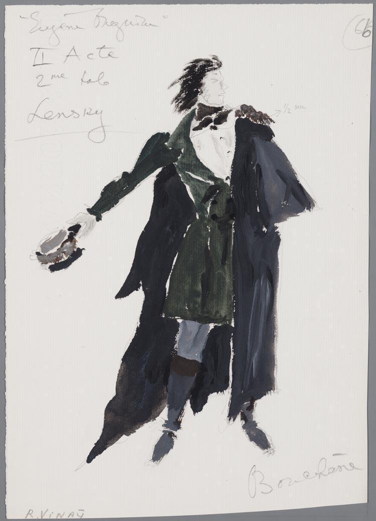 Kostuumontwerp voor Lensky in Eugen Onegin