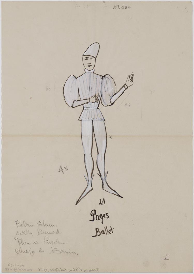 Kostuumontwerp voor pages ballet uit François Villon
