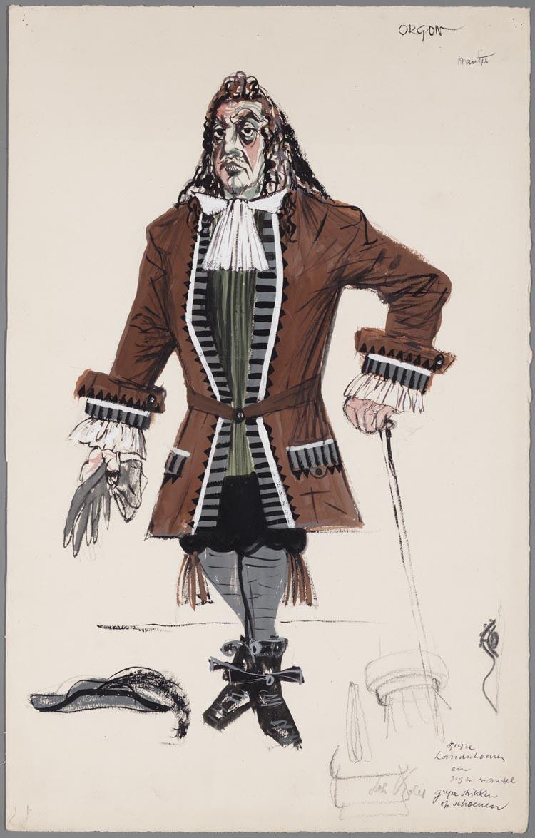 Kostuumontwerp voor Orgon uit Tartuffe (Molière)