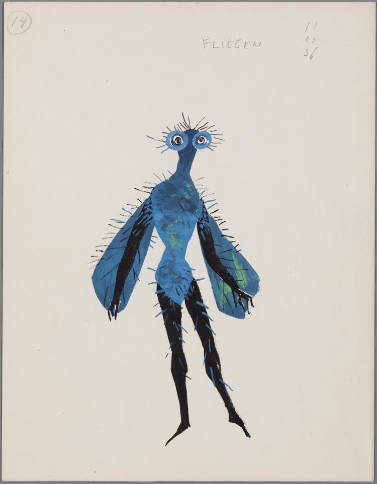 Kostuumontwerp voor De Vliegen in Die Lustigen Weiber von Windsor (Otto Nicolai) door Ruodi Barth