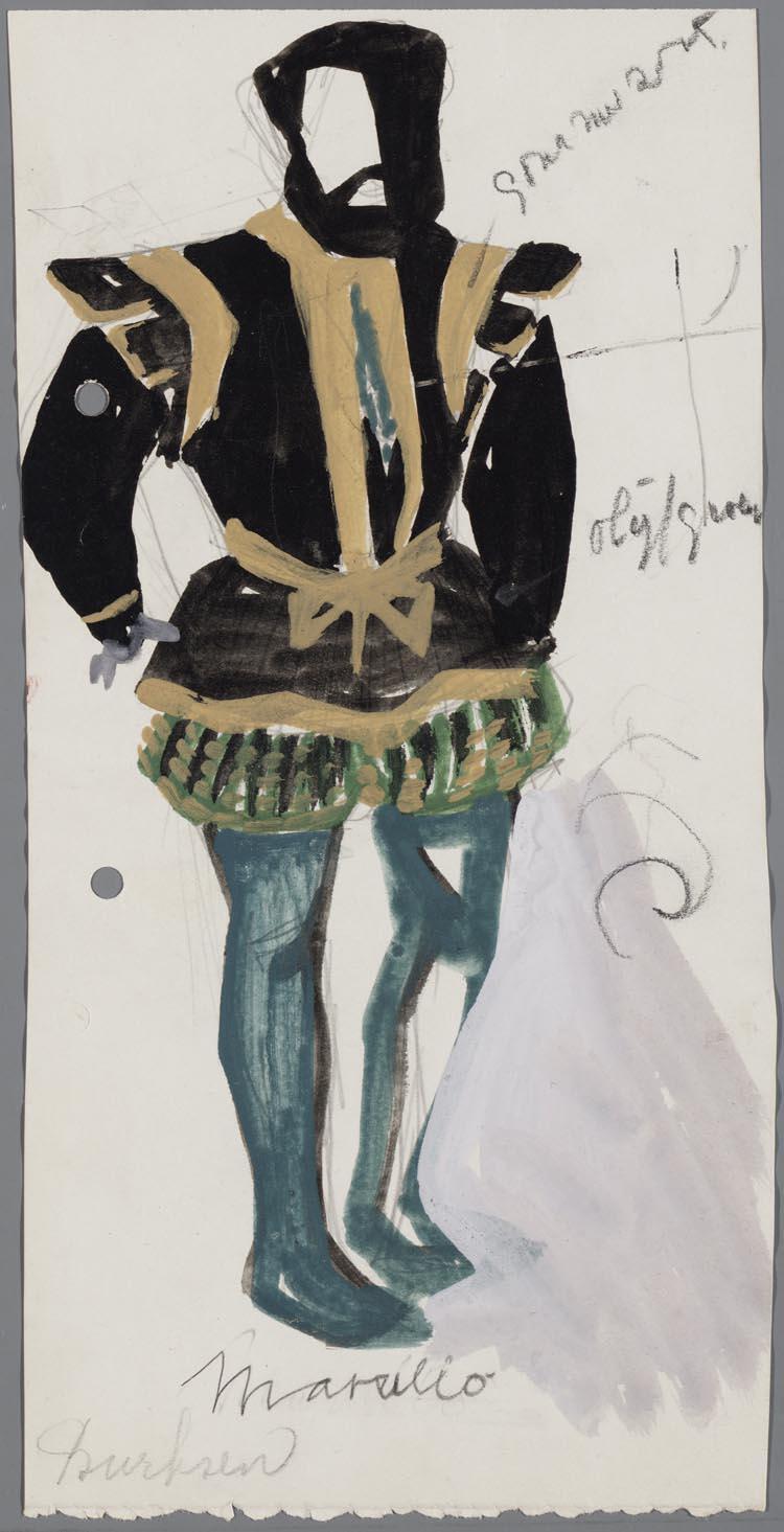 Kostuumontwerp voor Marullo in  Rigoletto (Giuseppe Verdi)