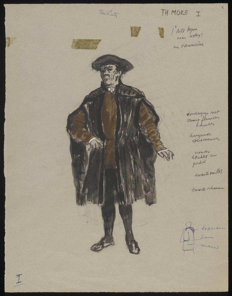 Kostuumontwerp voor Sir Thomas More uit Een man van alle tijden (Robert Bolt)