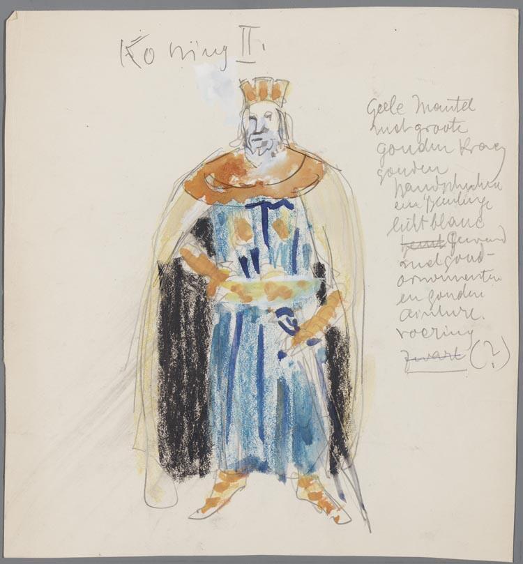 Kostuumontwerp voor Gerard Groot als Koning Hendrik de Vogelaar in Lohengrin (Richard Wagner) door Herbert Fiedler