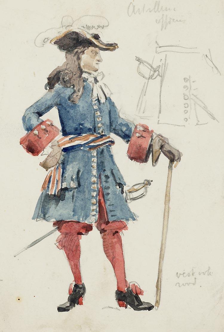 Kostuumontwerp voor een artillerie officier