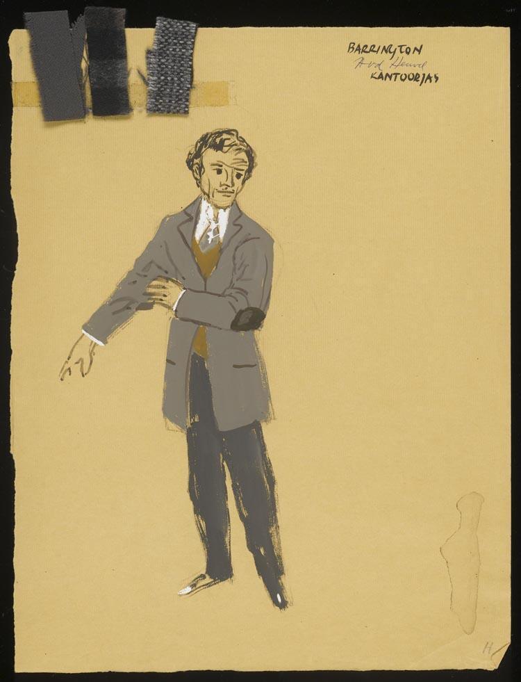 Kostuumontwerp voor Charlie Barrington uit Carlotta (Miguel Mihura)