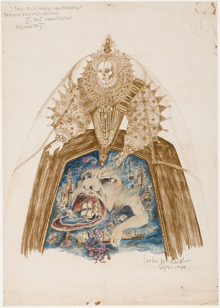 Kostuumontwerp voor Elizabeth I uit Der Fliegende Holländer