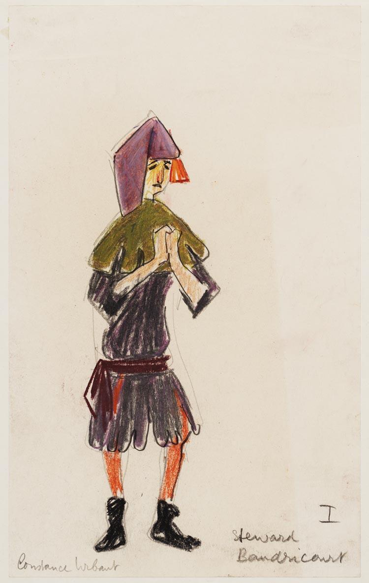 Kostuumontwerp voor de steward van Baudricourt I uit St. Joan (George Bernard Shaw)