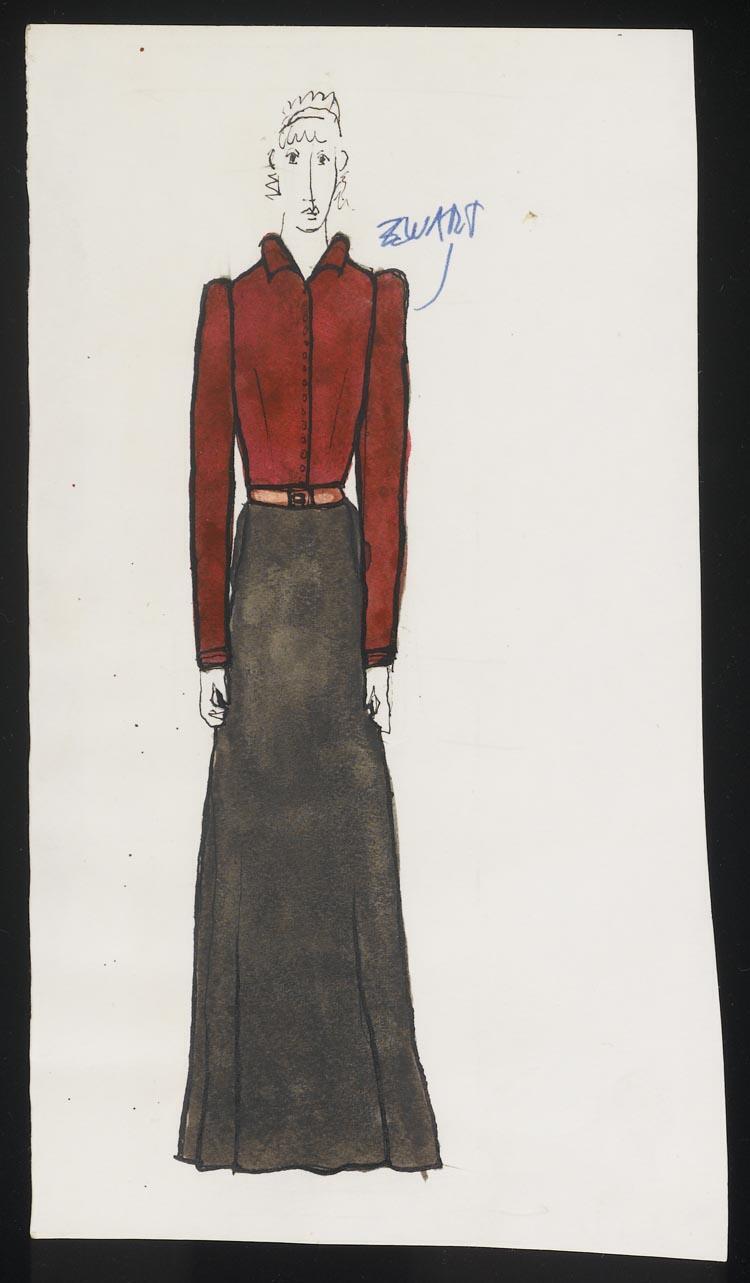 Kostuumontwerp voor Hedda uit Hedda Gabler (Henrik Ibsen)