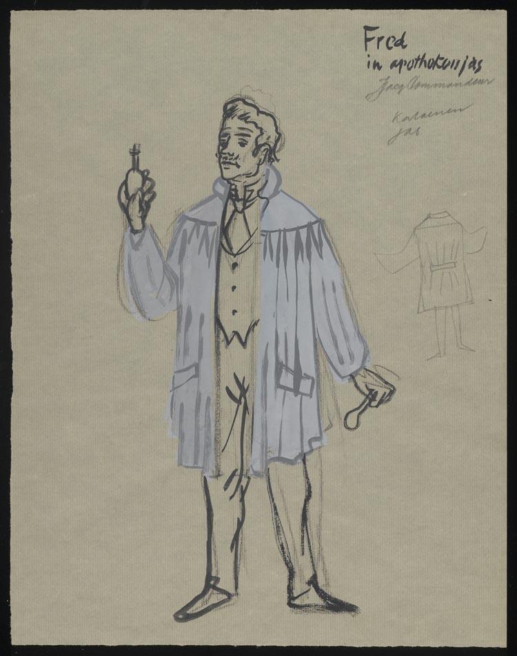 Kostuumontwerp voor Fred Sullivan uit Carlotta (Miguel Mihura)